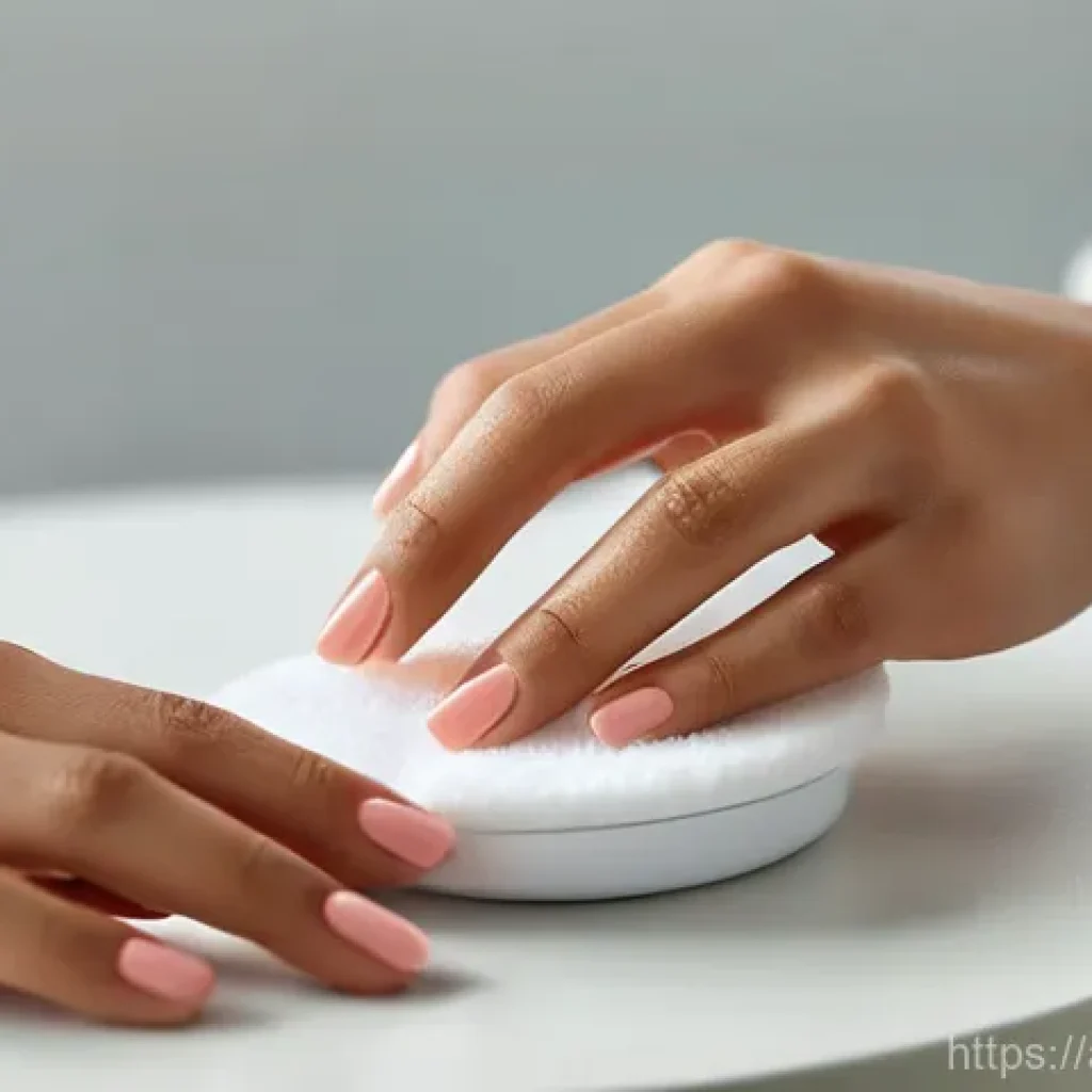 홈 네일 케어 루틴 추천 - **"Elegant hands meticulously shaping nails with a soft file in a serene, well-lit environment. A wo...