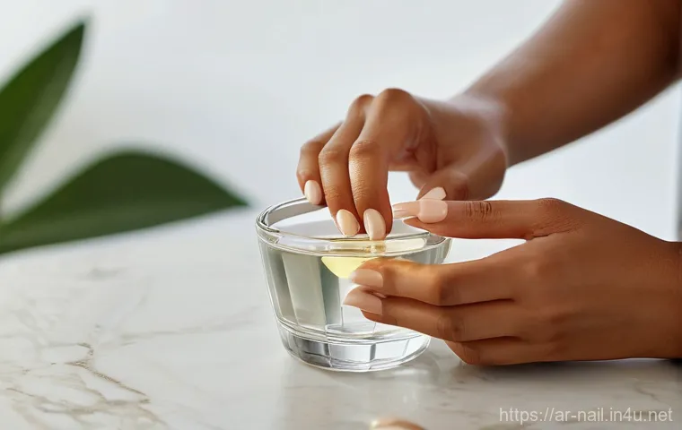 손톱 강화용 베이스코트 추천 - **Prompt:** A stylish, fashion-forward image showcasing a woman's strong, beautifully maintained nai...