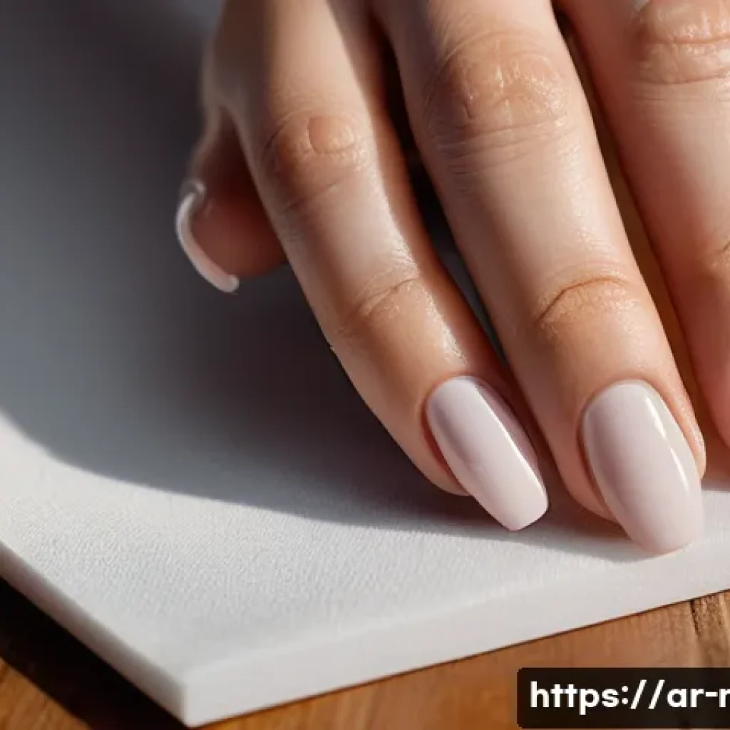 초보자를 위한 네일아트 팁 - A close-up shot of elegant, well-manicured hands with healthy, neatly filed nails. The nails appear ...